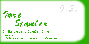 imre stamler business card